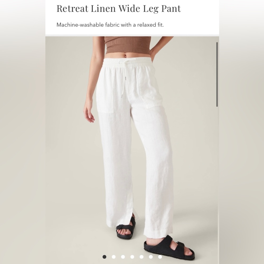 Athleta Retreat Wide Leg Linen Pants